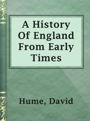 cover image of A History Of England From Early Times